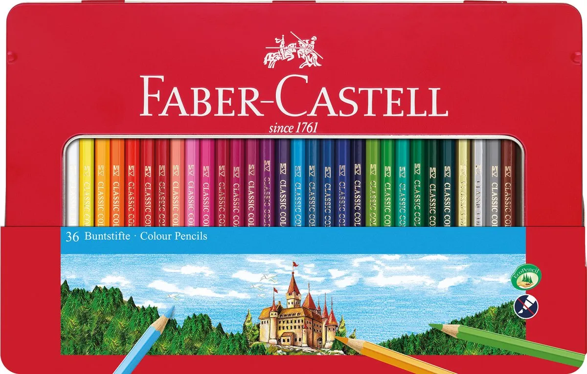 Faber-Castell Castle 36 Kleurpotloden + A3 Schetsboek - 2 Stuks