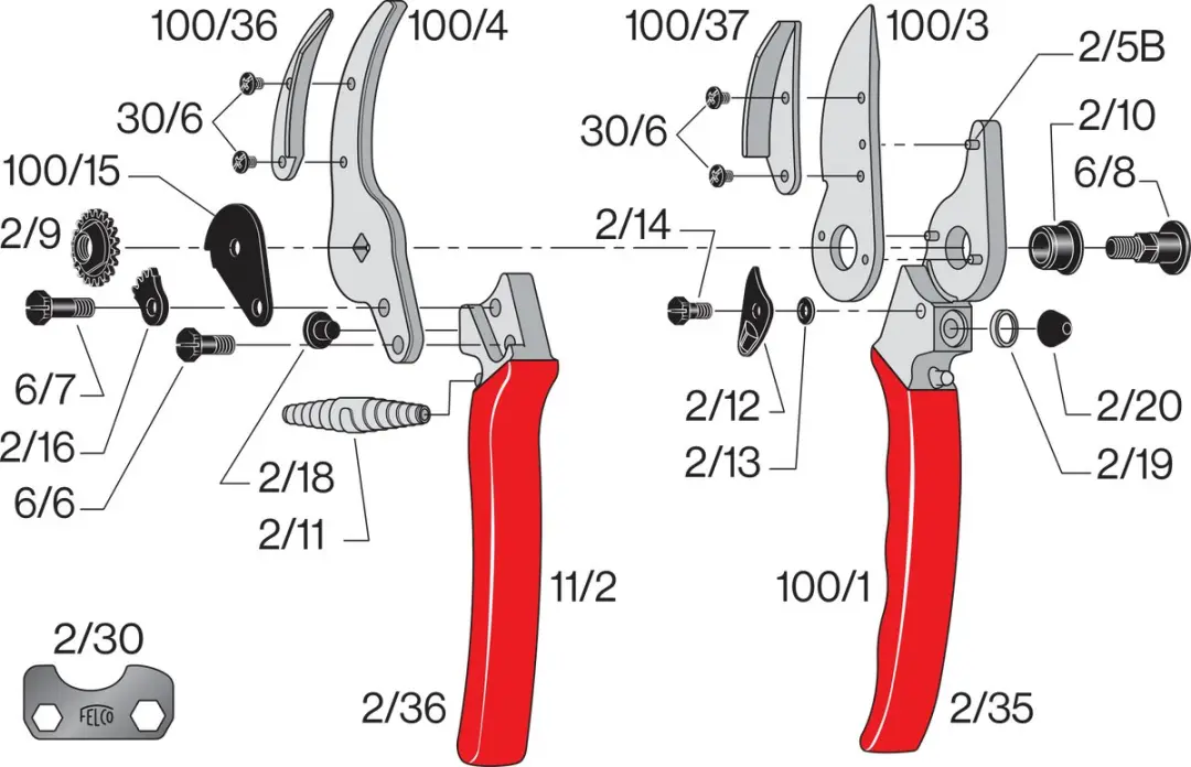 Felco 100 Rozen Snoeischaar - 10mm - afbeelding 2 van 6