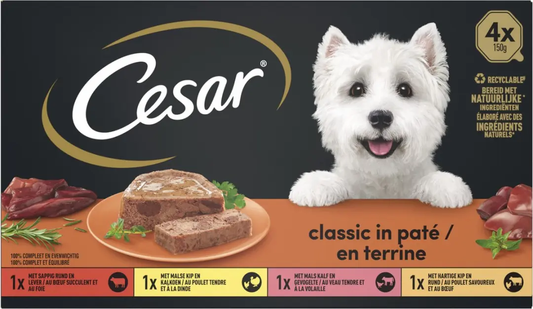 César Alu Classic Selection In Gelei Hondenvoer - 4x150g