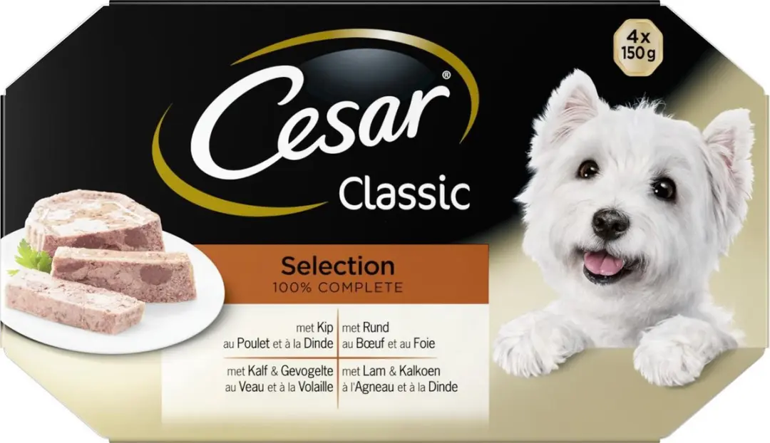 César Alu Classic Selection In Gelei Hondenvoer - 4x150g
