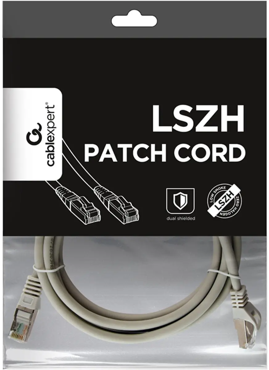 Gembird S/FTP Cat6A Patchkabel LSZH 2m - Grijs