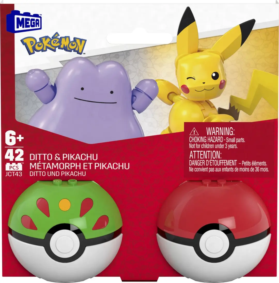 Mattel Mega Pokémon Bouwset Pikachu & Ditto - 2 Figuren - afbeelding 2 van 6