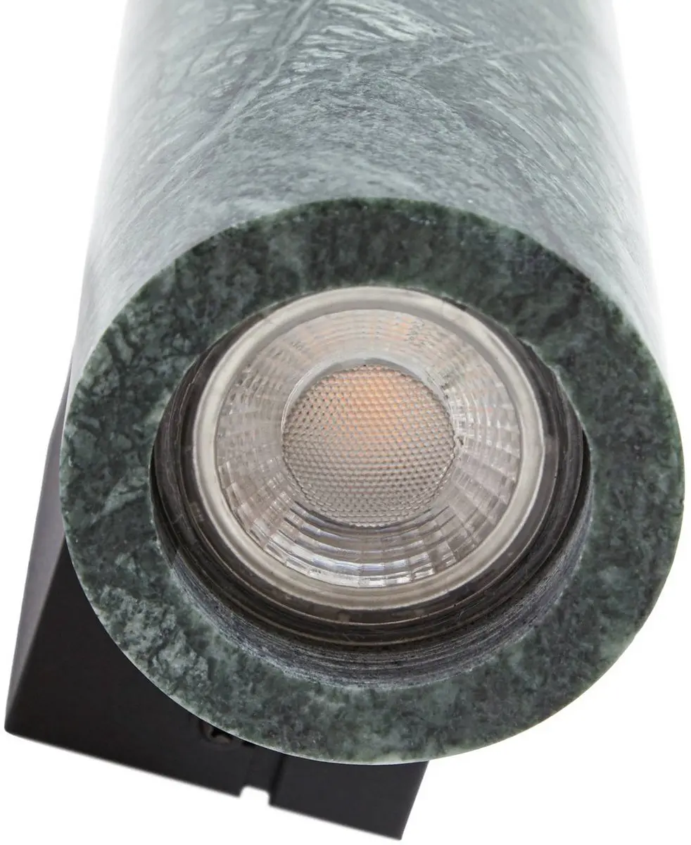 Lucande Wandlamp 2-Lichts GU10 - 23cm - Groen Gemarmerd