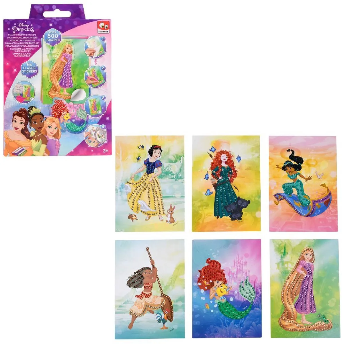 Disney Princess Diamond Stickers - Blauw