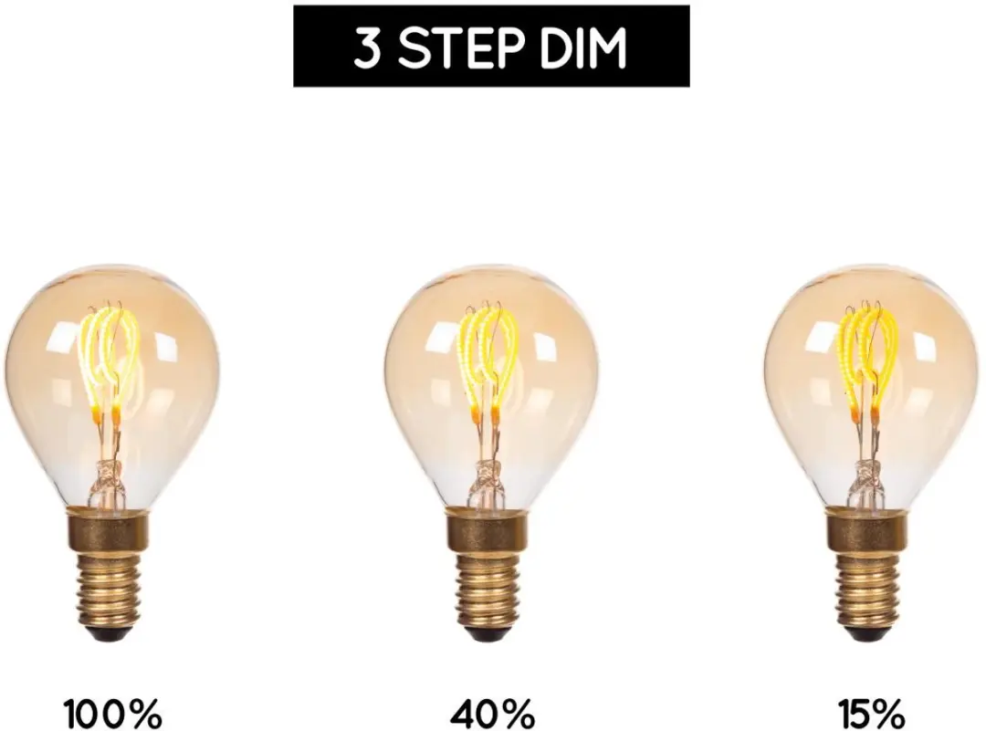 Lucide P45 LED Filamentlamp 3W 2200K - E14 - Amber - afbeelding 4 van 6
