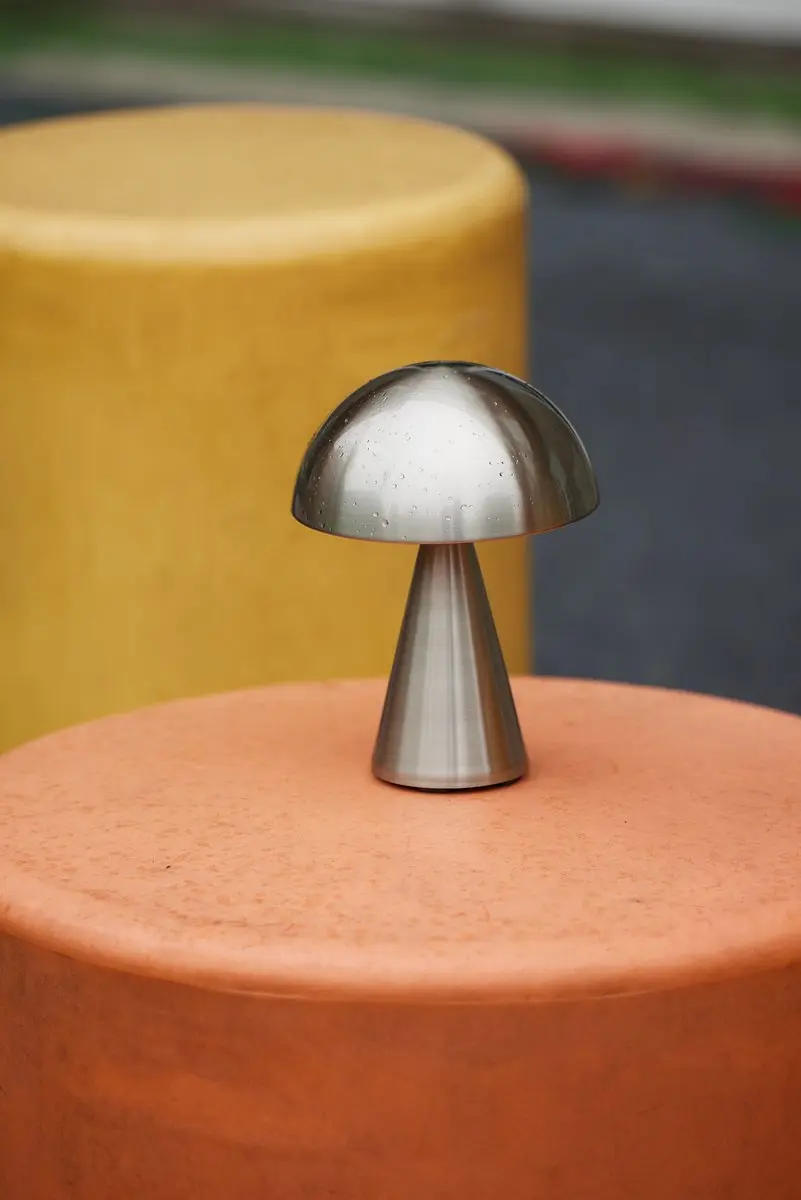 Hübsch Mush Draagbare Lamp - Nikkel - Ø15cm