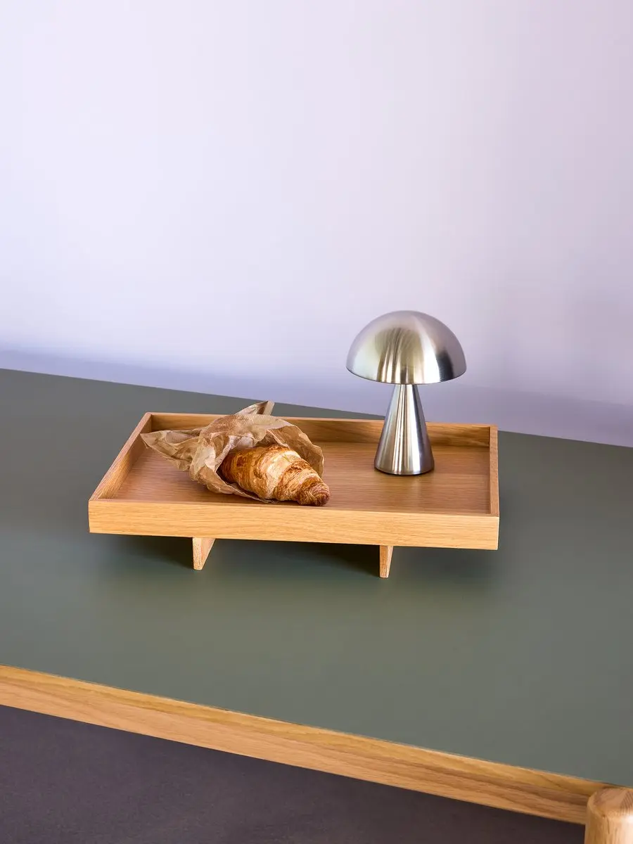 Hübsch Mush Draagbare Lamp - Nikkel - Ø15cm
