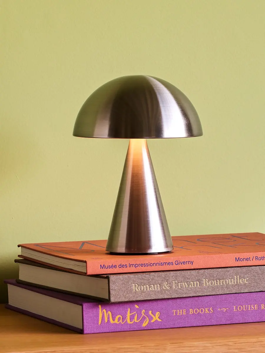 Hübsch Mush Draagbare Lamp - Nikkel - Ø15cm - afbeelding 6 van 6