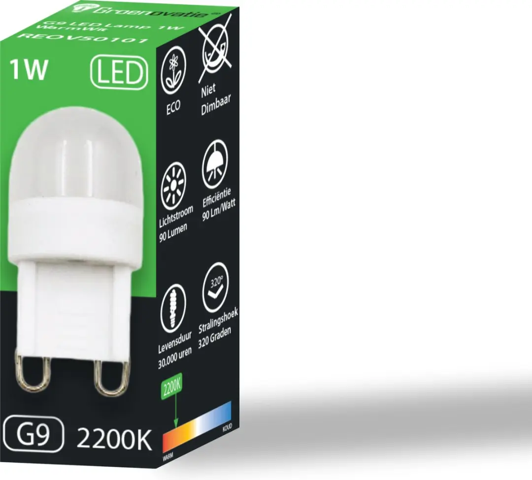 Groenovatie LED Lamp G9 1W - Mat - Warm Wit - afbeelding 5 van 5