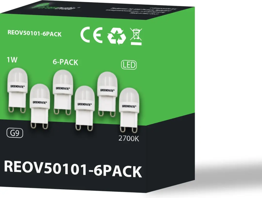 Groenovatie LED G9 Lamp 1W Extra Warm Wit - 6 Stuks - afbeelding 6 van 6