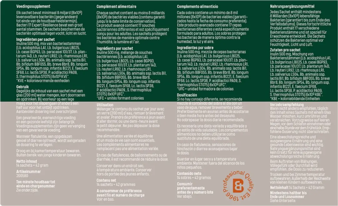 Bonusan Bacteri 17 Resilience Pro - 14 Sachets