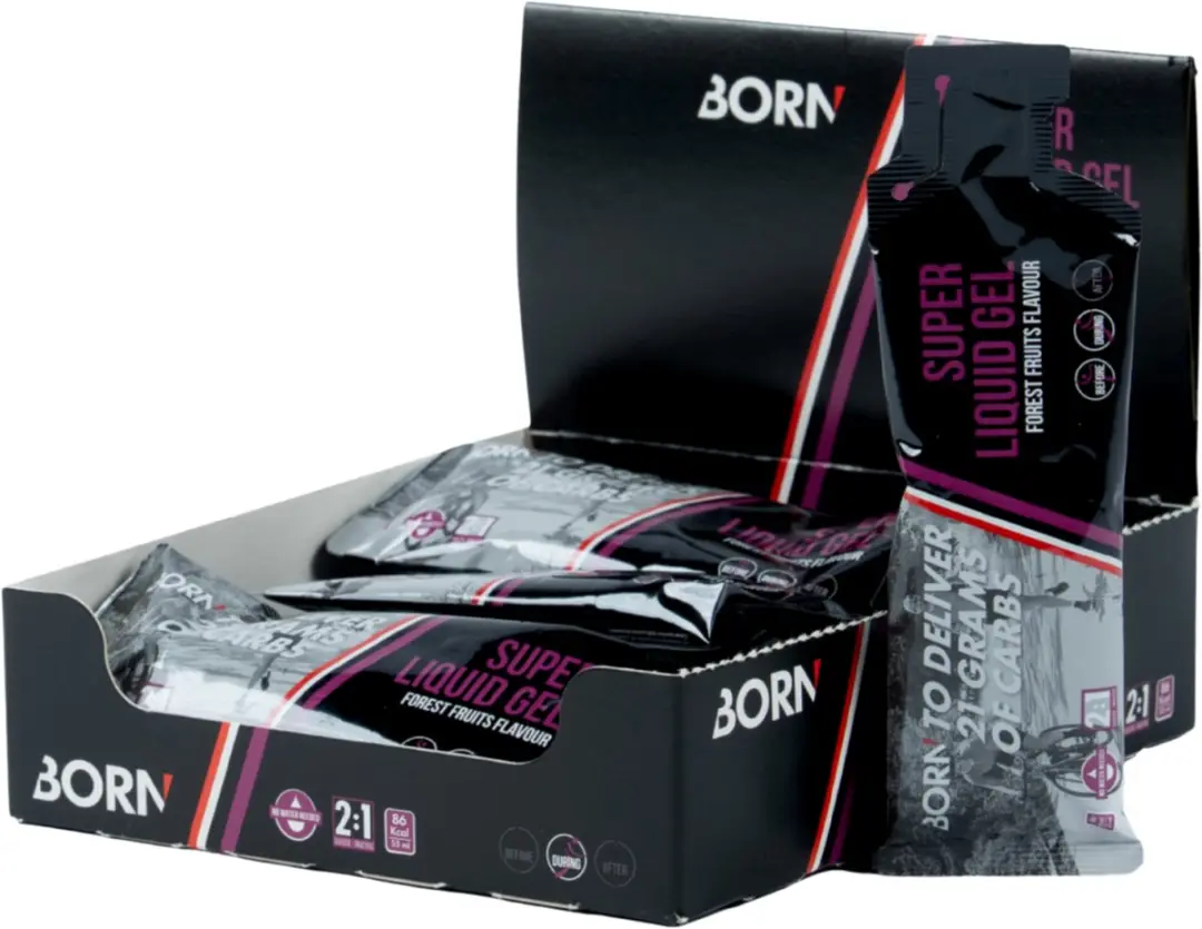 Born Super Liquid Doos Energierepen Bosvruchten 12 Stuks