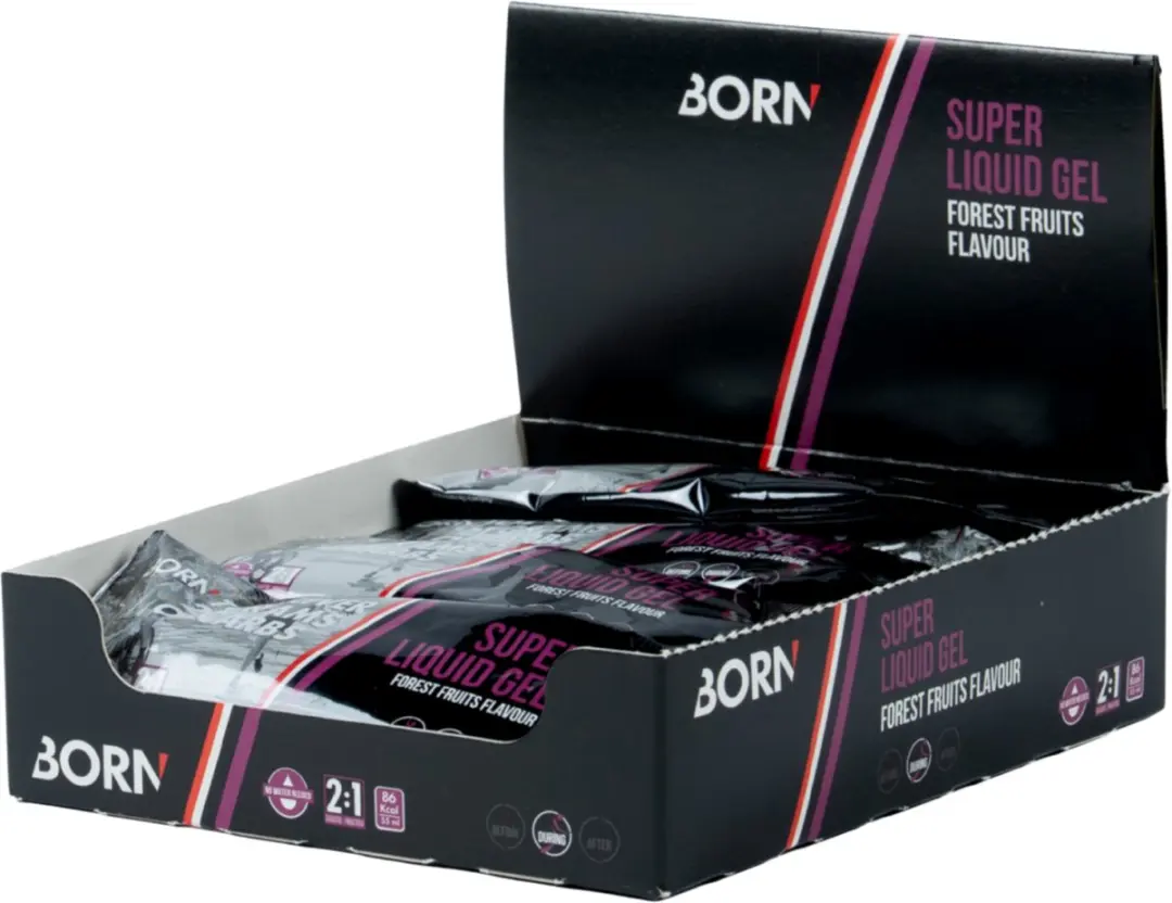Born Super Liquid Doos Energierepen Bosvruchten 12 Stuks
