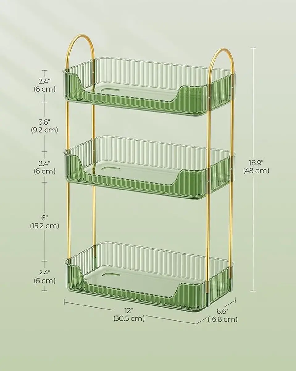 Songmics Make-uporganizer 3-laags - Lichtgroen