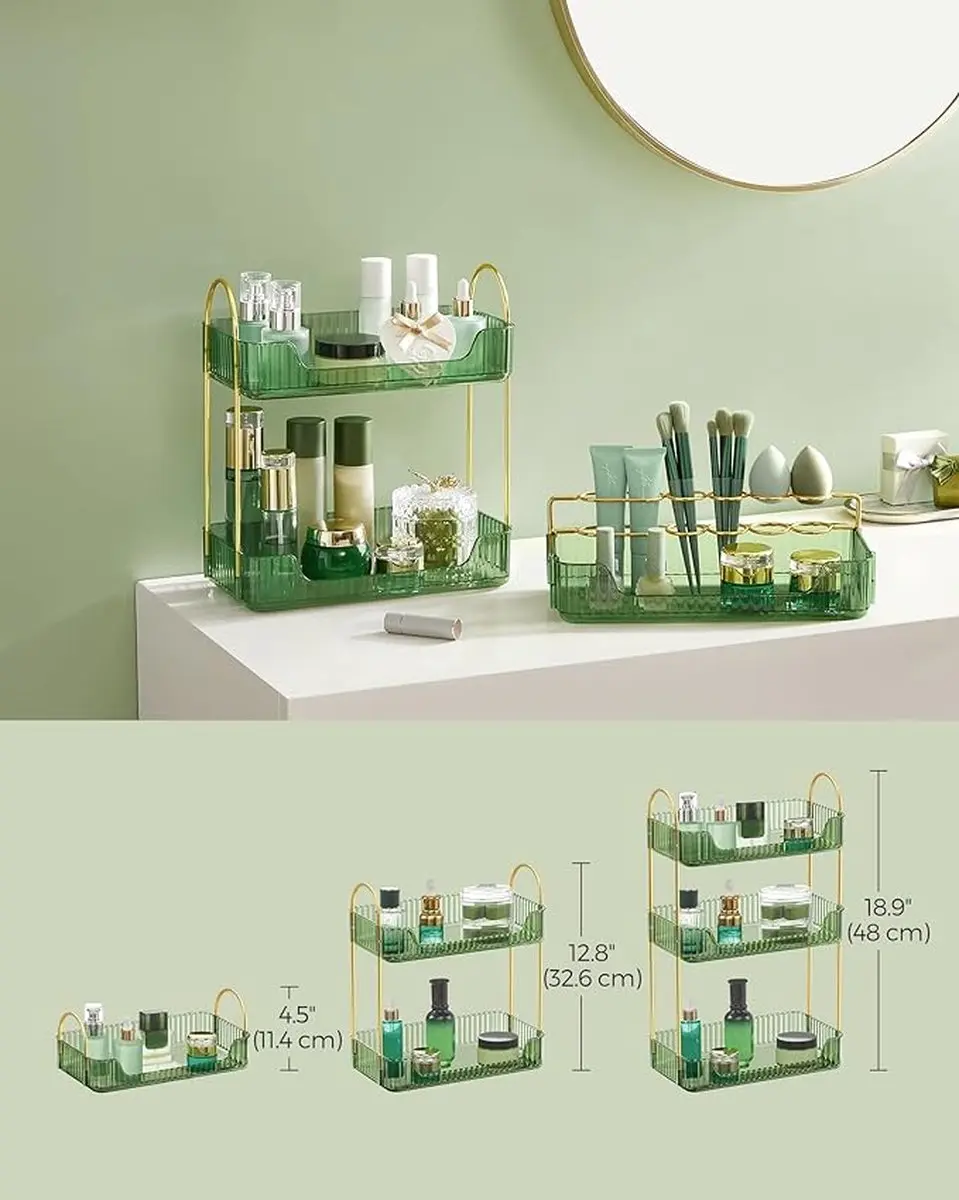 Songmics Make-uporganizer 3-laags - Lichtgroen