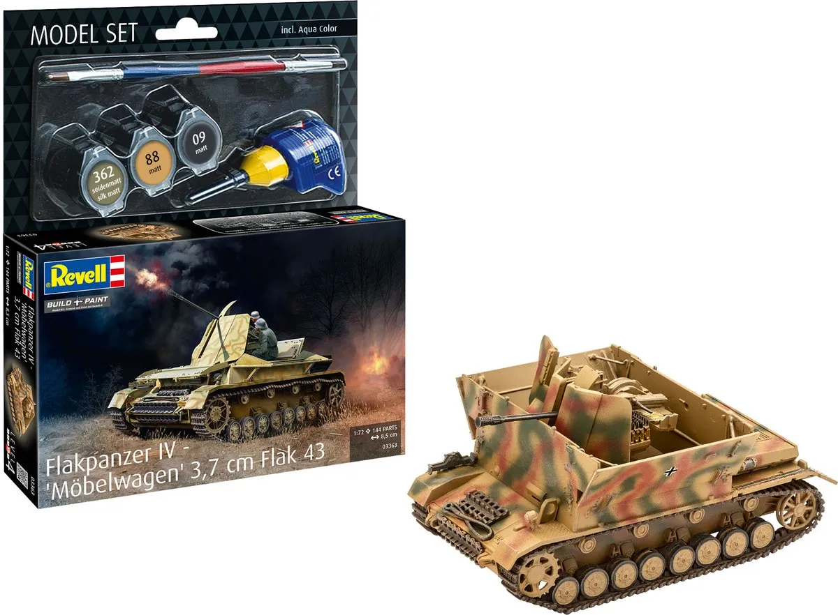 Revell 63363 Duitse Flakpanzer IV Möbelwagen Modelbouwpakket 1:72