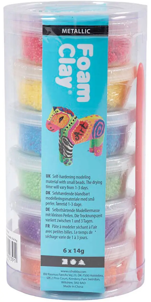 Creativ Company Foam Clay Metallic - 6x14g Meerkleurig