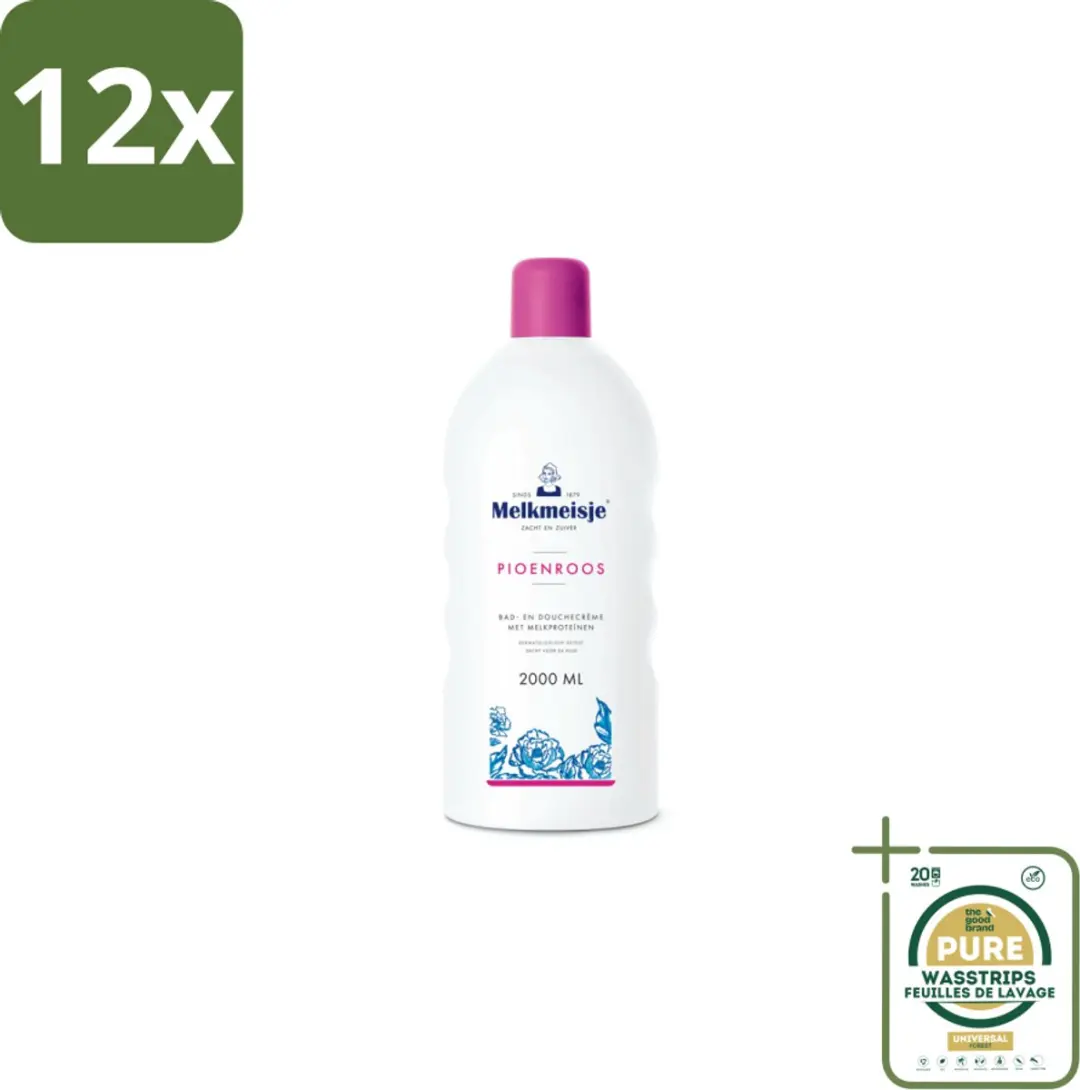 Melkmeisje Bad en Douche Crème Pioenroos 2000 ml