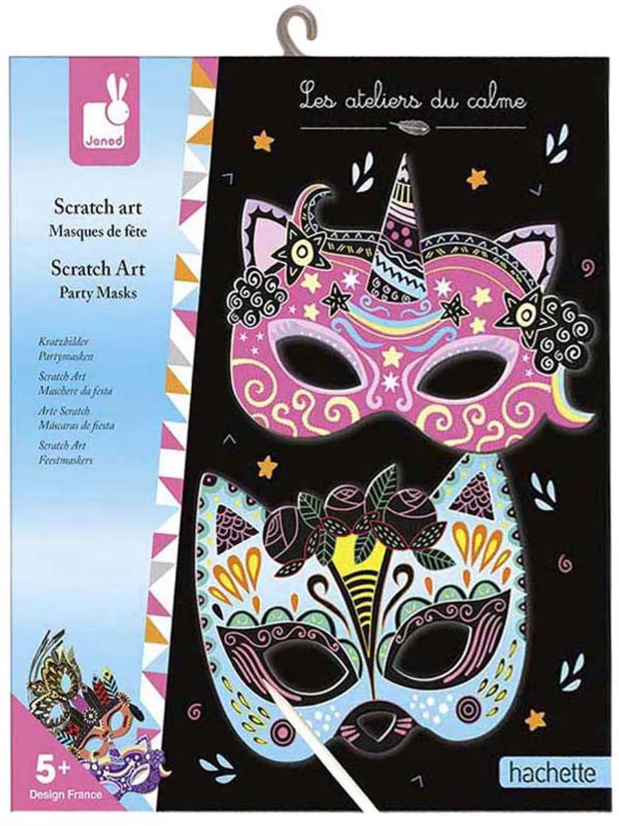 Janod Scratch Art Feestmaskers Knutselset