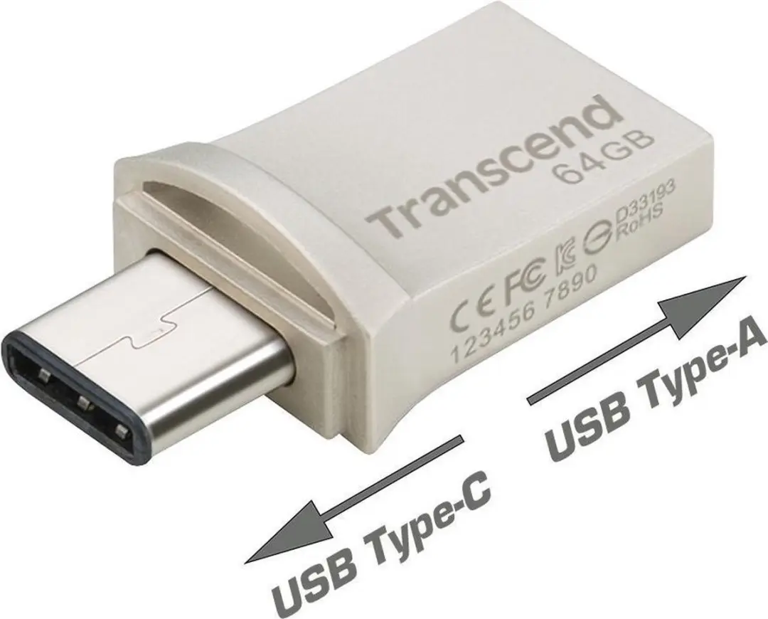 Transcend JetFlash 890 USB-stick 64GB - Zilver
