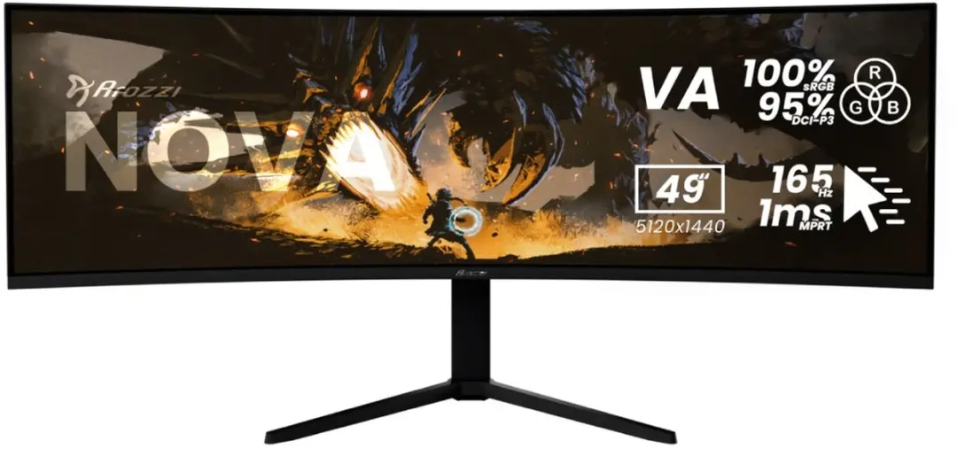 Arozzi Nova 49" Curved Gaming Monitor DQHD 165Hz