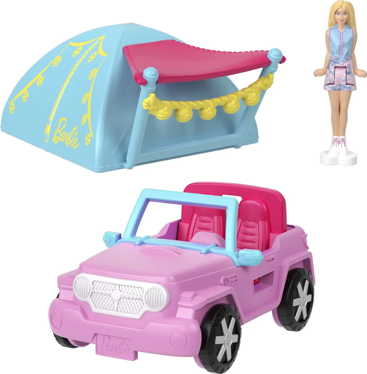 Barbie Mini BarbieLand Pop & Voertuig HYF43 - Meerkleurig