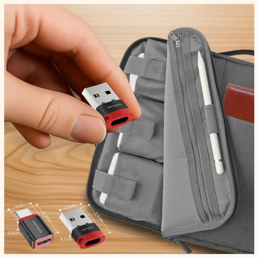 4Smarts Adapter Datablocker USB-C naar USB-A/USB-C - 2 Stuks - Transparant - afbeelding 3 van 5