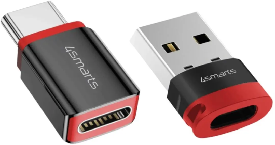 4Smarts Adapter Datablocker USB-C naar USB-A/USB-C - 2 Stuks - Transparant - afbeelding 4 van 5