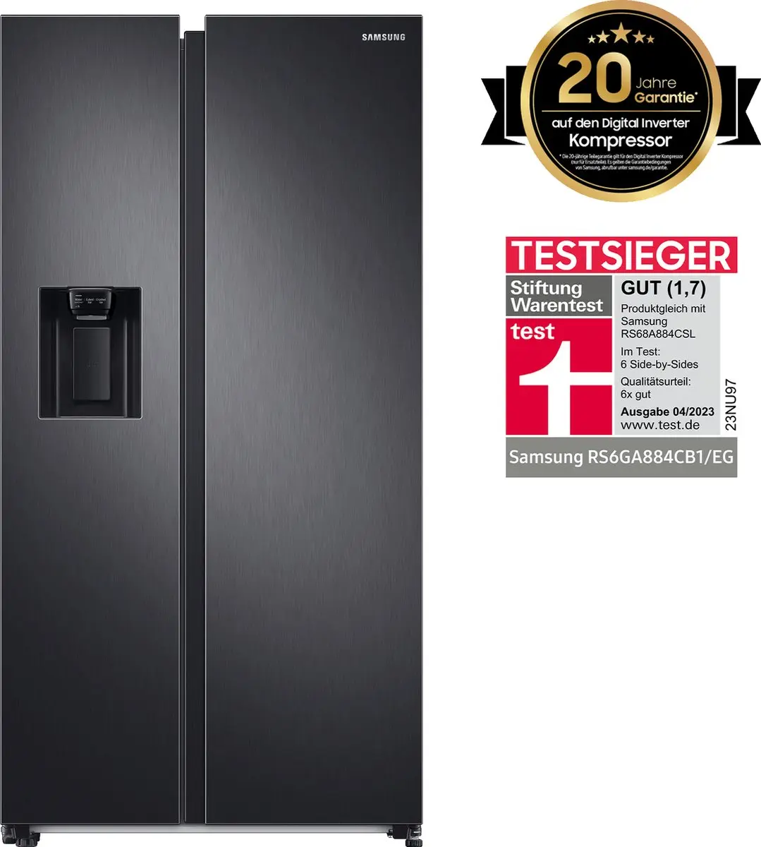 Samsung RS6GA884CB1 amerikaanse koelkast Vrijstaand 635 l Zwart