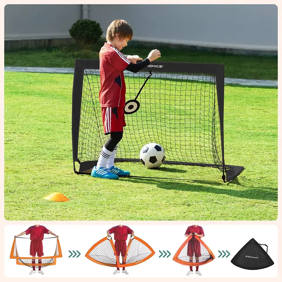 Songmics Voetbaldoelen Set 2 Stuks - 120x91x91cm - Oranje - afbeelding 6 van 6