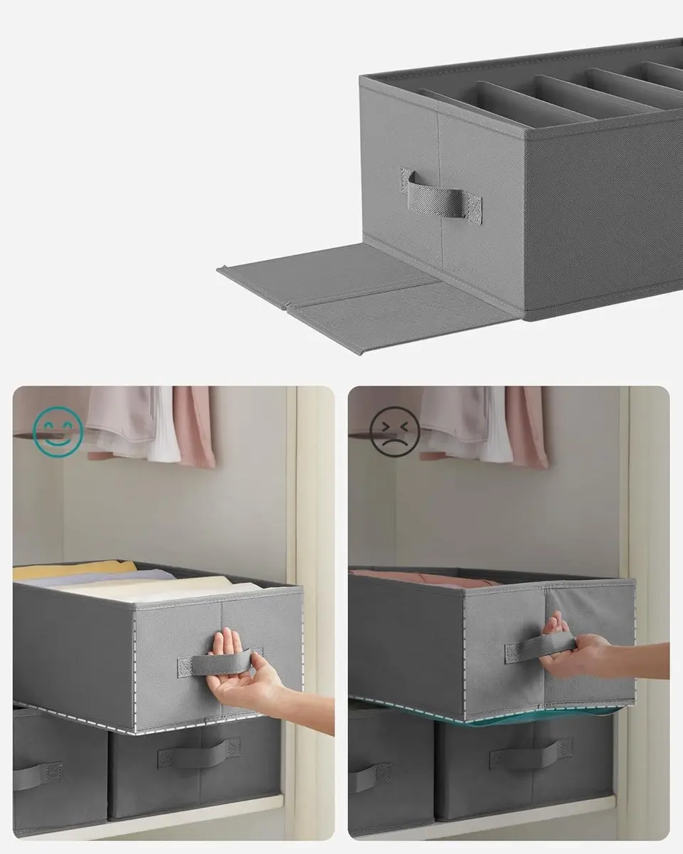 Songmics Lade-organizers Set 4x - 6 Vakken - 42x30x17cm - Grijs