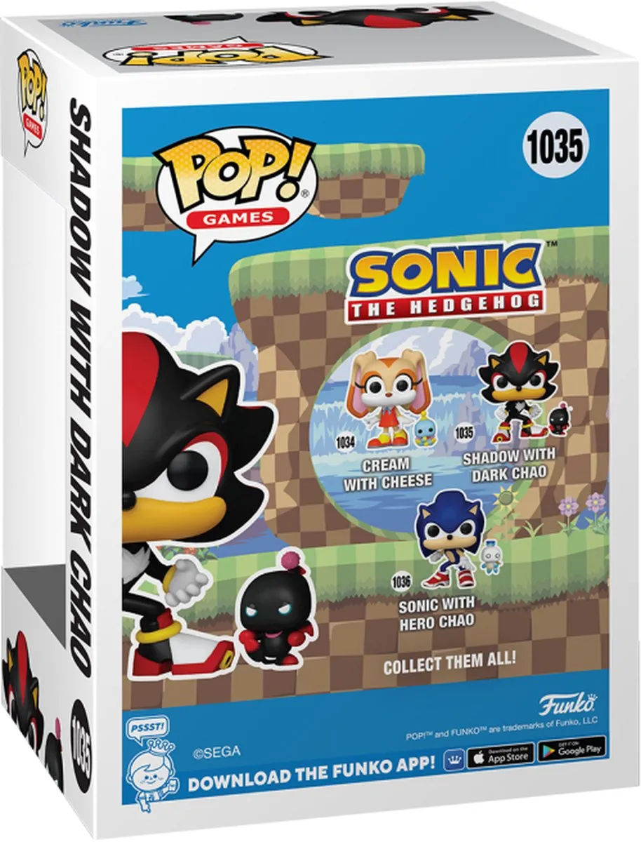 Funko Pop Games Sonic the Hedgehog Shadow met Dark Chao - 9,5 cm