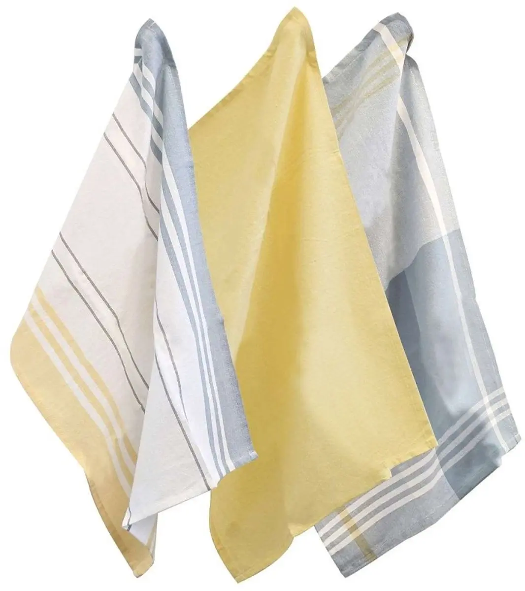 Kela Pasado Afdruipdoeken 3 Stuks - Geel/Grijs - 65x45cm