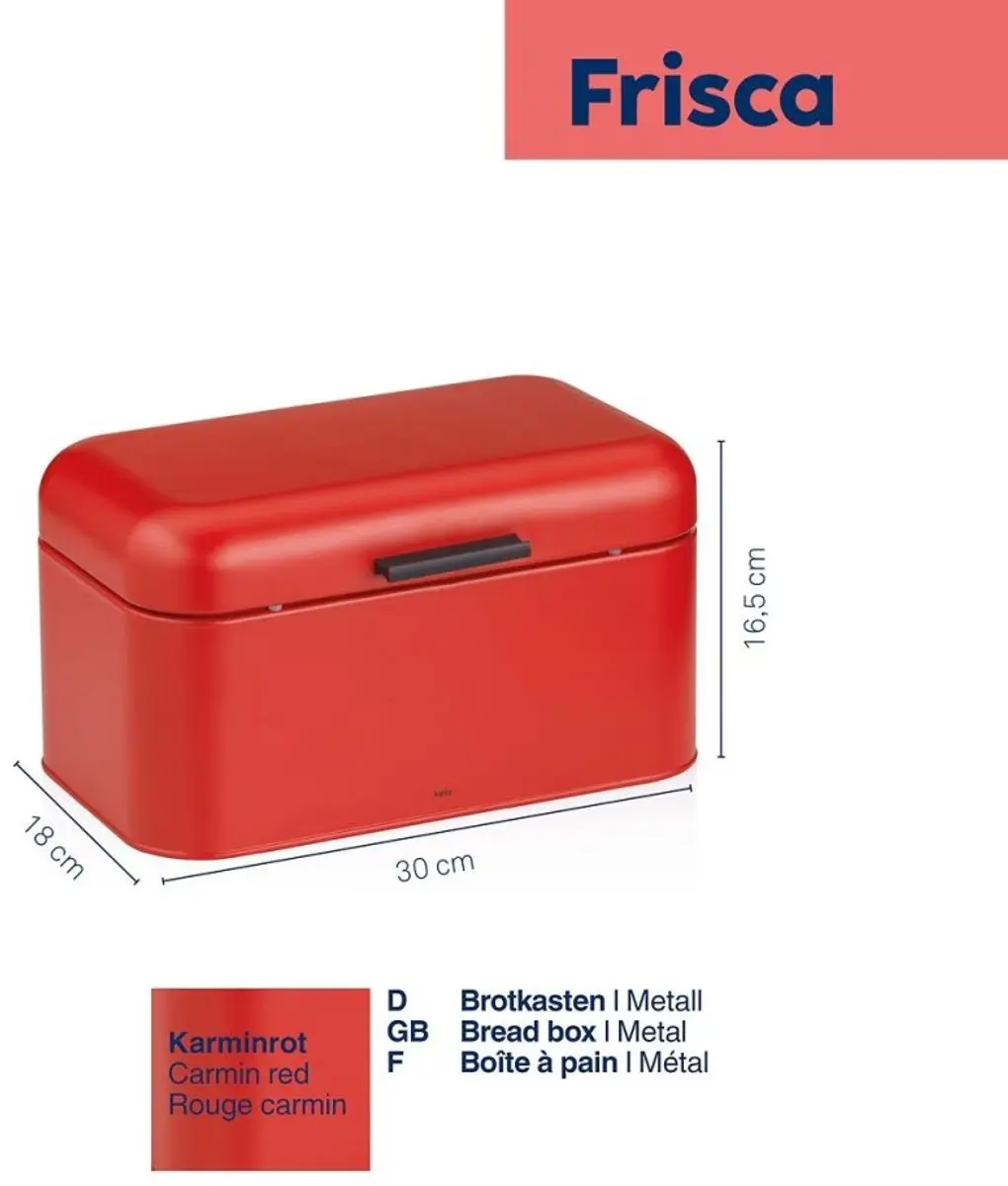 Kela Frisca Broodtrommel Rood 30x18x16,5cm