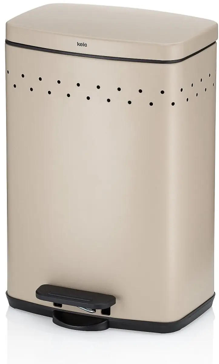 Cosmetica-afvalbak Malaga, metaal, 21 x 18,5 x 31 cm, 5 l, beige
