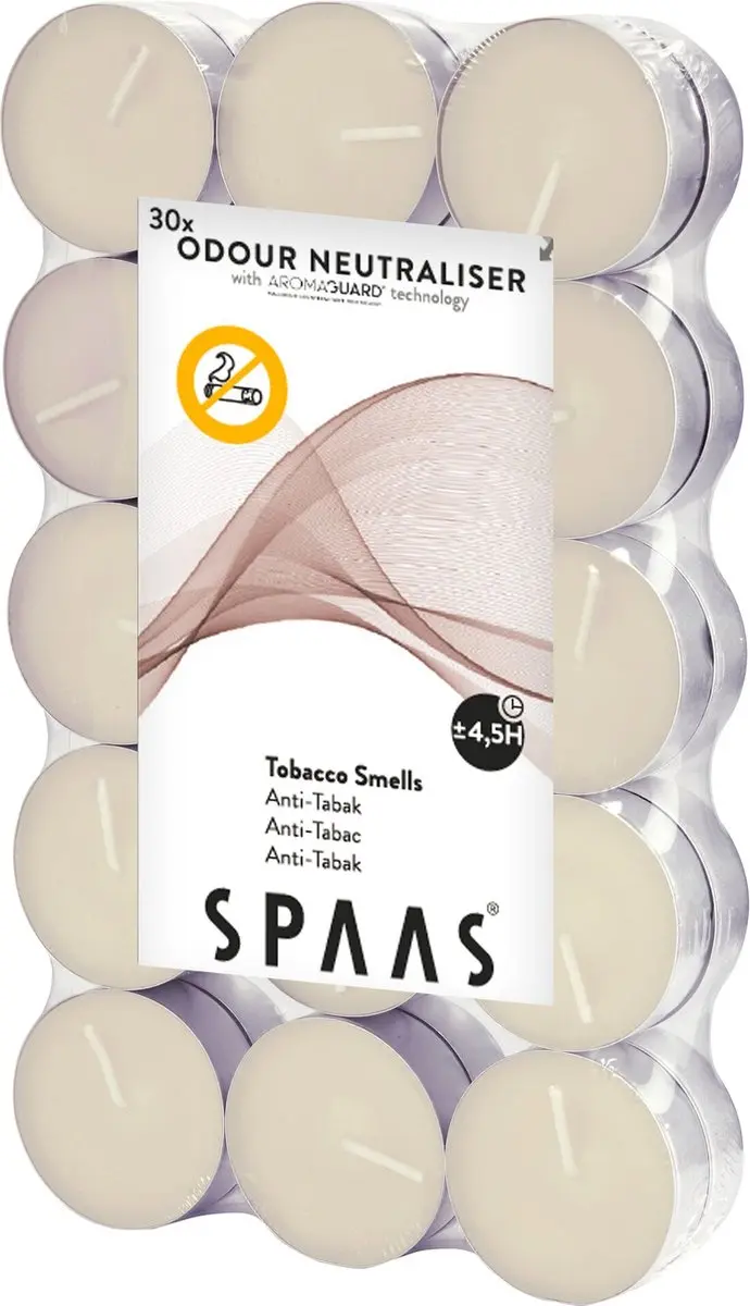 Spaas Anti-tabak Theelichtblokken - 30 Stuks