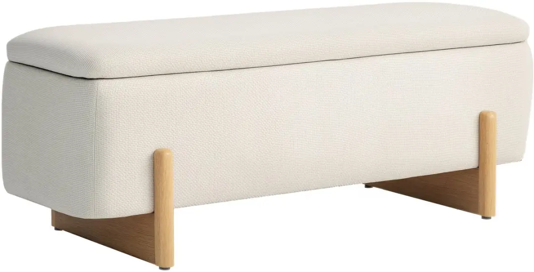 HOMCOM-Sitzbank-Polyester, Schaumstoff-111L x 44B x 44,5H cm-Beige