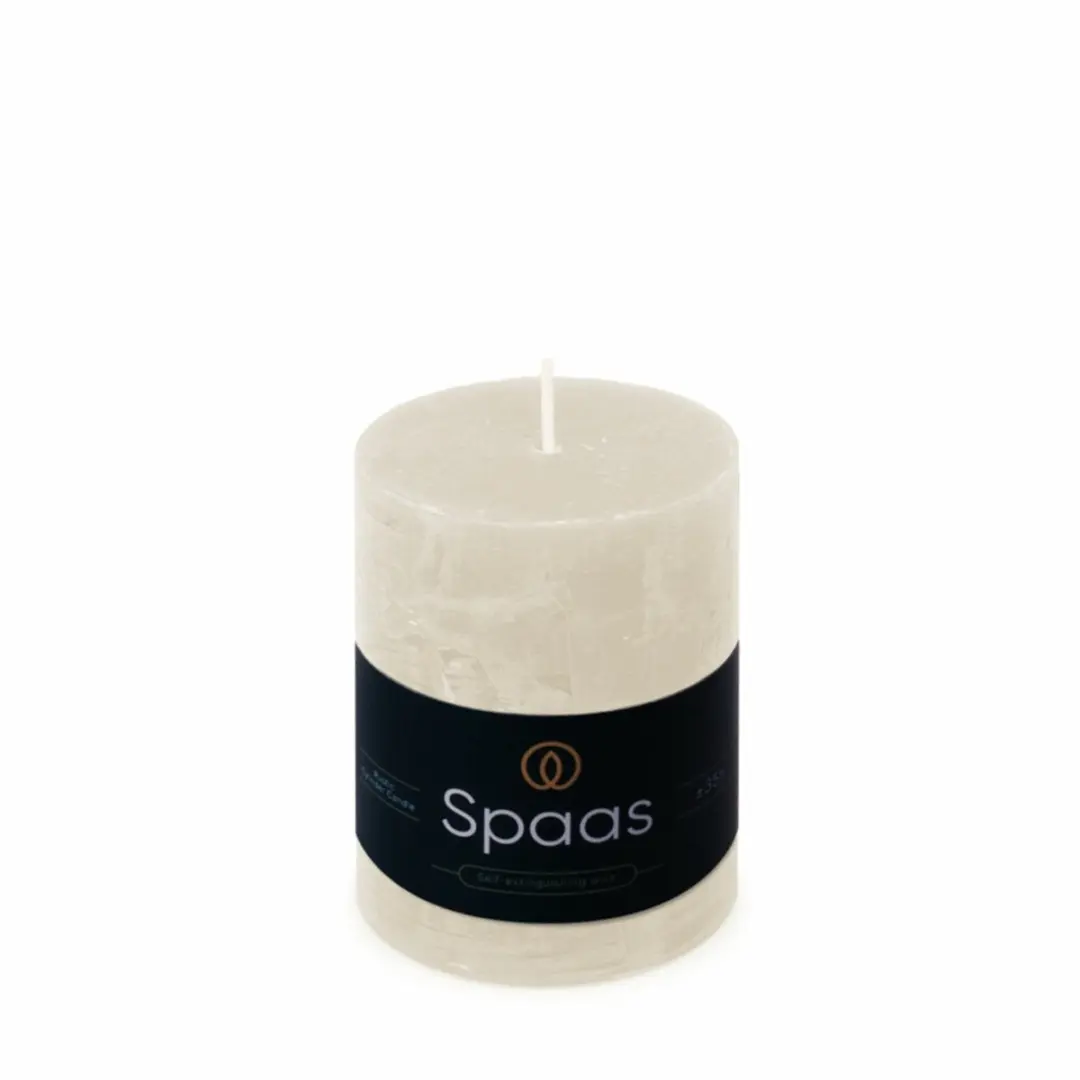 Spaas Rustieke Pillarkaars - 8 Stuks Wit
