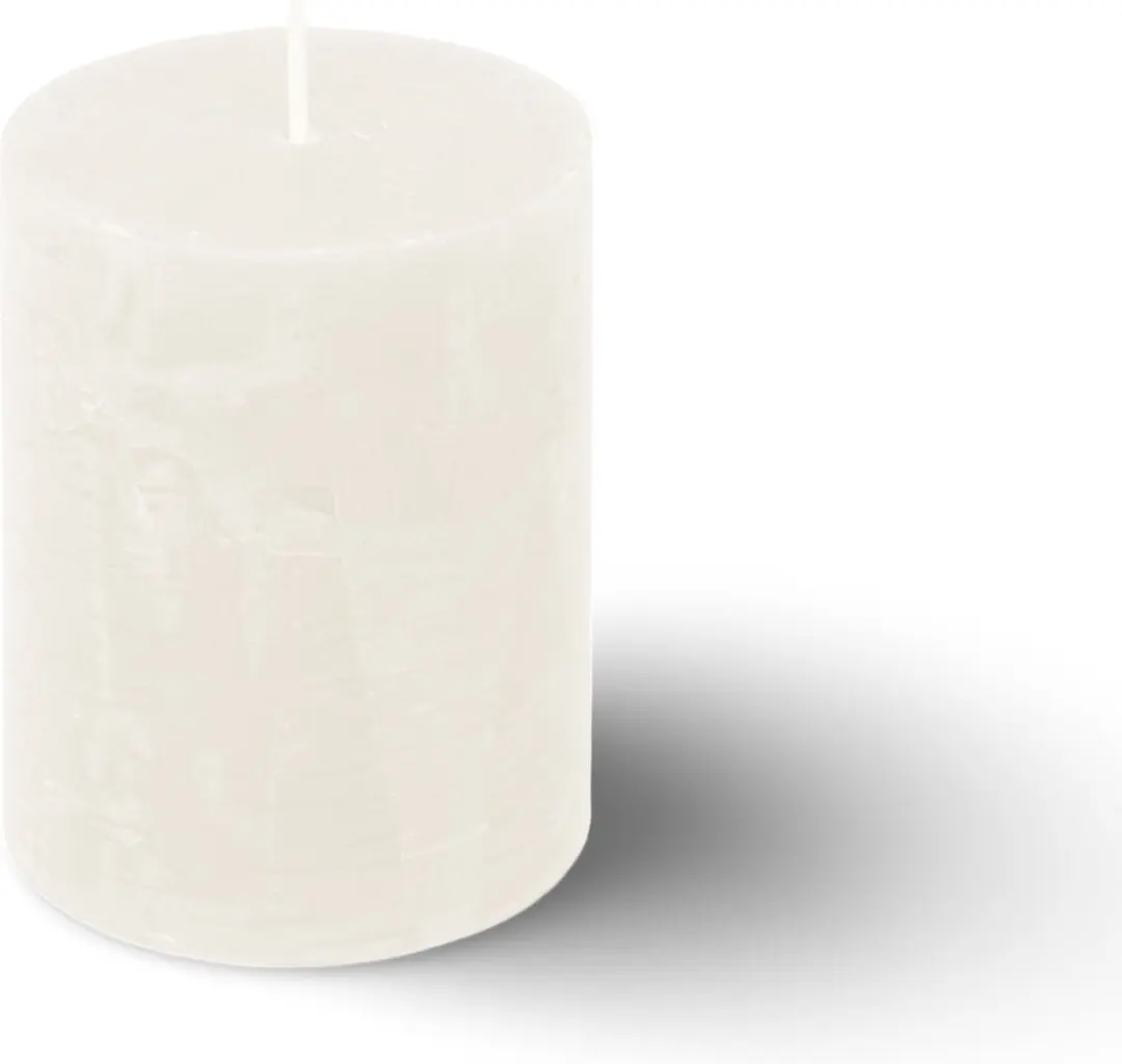 Spaas Rustieke Pillarkaars - 8 Stuks Wit