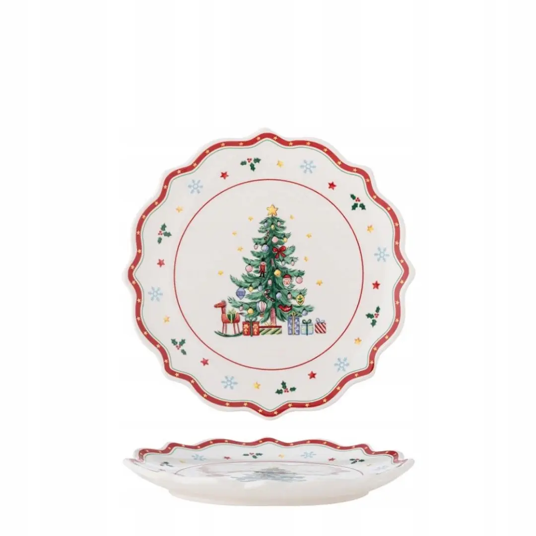 Bloomingville Naive Keramiek Taart-/Dessertbord 17 cm Kerst