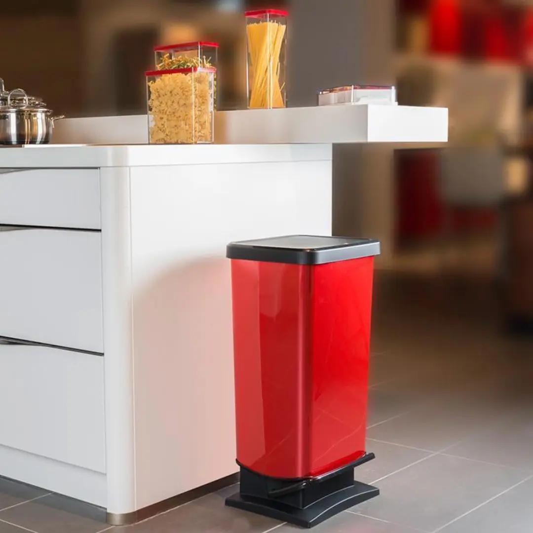 Rotho Paso Pedaalemmer 40L - Rood Metallic - afbeelding 3 van 6