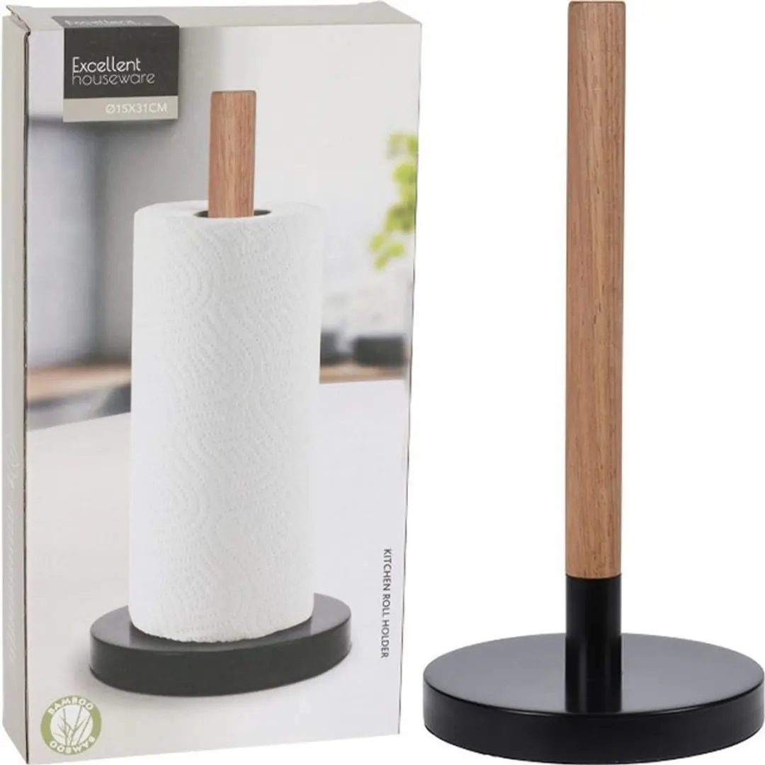 Excellent Houseware Papieren Handdoekhouder 31cm - Zwart