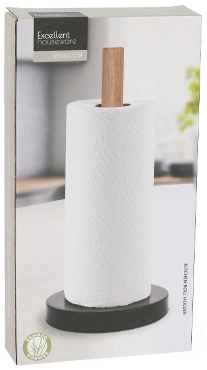 Excellent Houseware Papieren Handdoekhouder 31cm - Zwart
