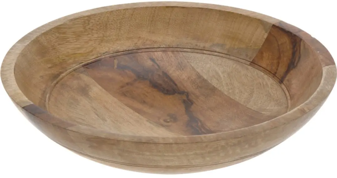 Serveerschaal van mangohout 30 x 6,8 cm bruin