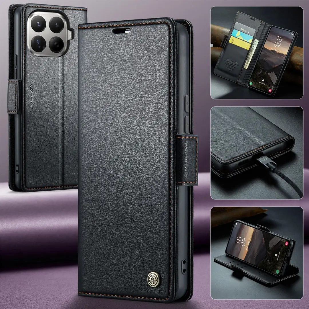 CaseMe Wallet Case met Anti-RFID Kaarthouder en Magneetsluiting voor Xiaomi 17T