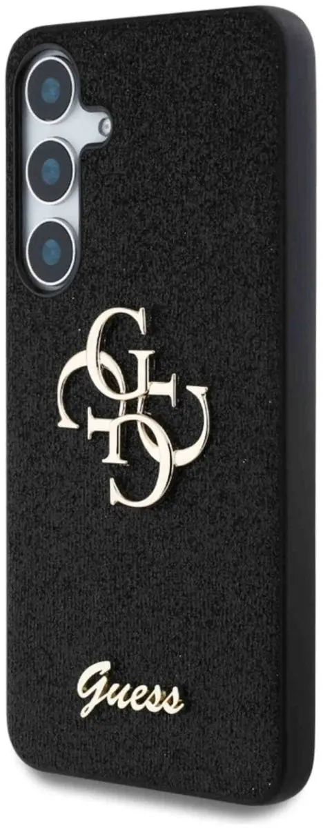 GUESS 4G Metal Logo Glitter Backcover GUHCS25SHG4SGK - Zwart