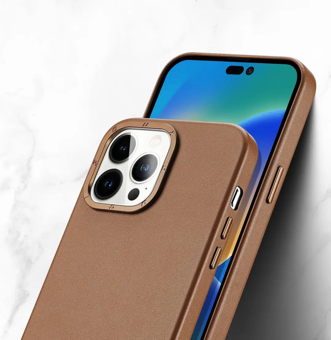 Dux Ducis Grit Apple Hoesje iPhone 14 Pro - Bruin - MagSafe