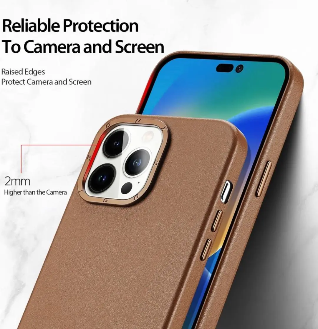 Dux Ducis Grit Apple Hoesje iPhone 14 Pro - Bruin - MagSafe