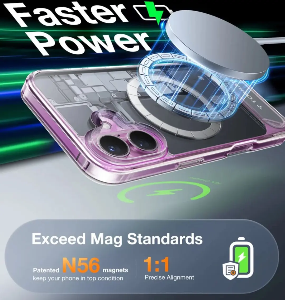 Torras UPro Pstand Hoesje iPhone 16 - Transparant - MagSafe