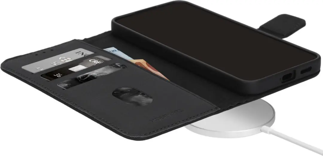 Mobiparts MagSafe Portemonnee S26 FE - Echt Leer - 3 Pasjes - Zwart - afbeelding 2 van 4